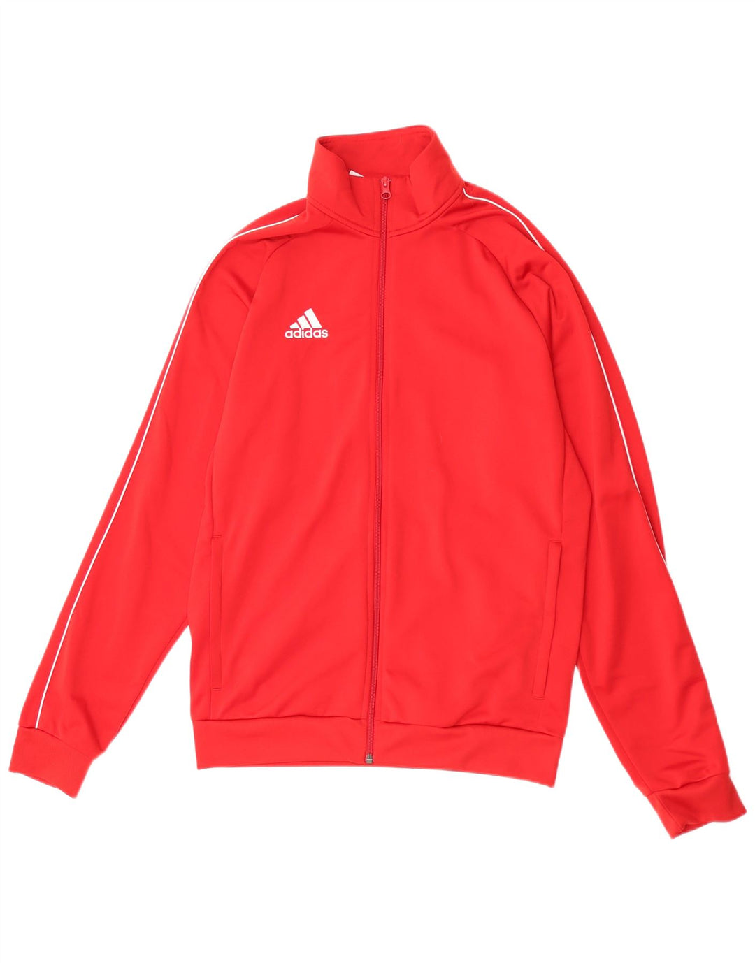 Adidas Herren-Trainingsanzug-Top-Jacke aus mittelrotem Polyester