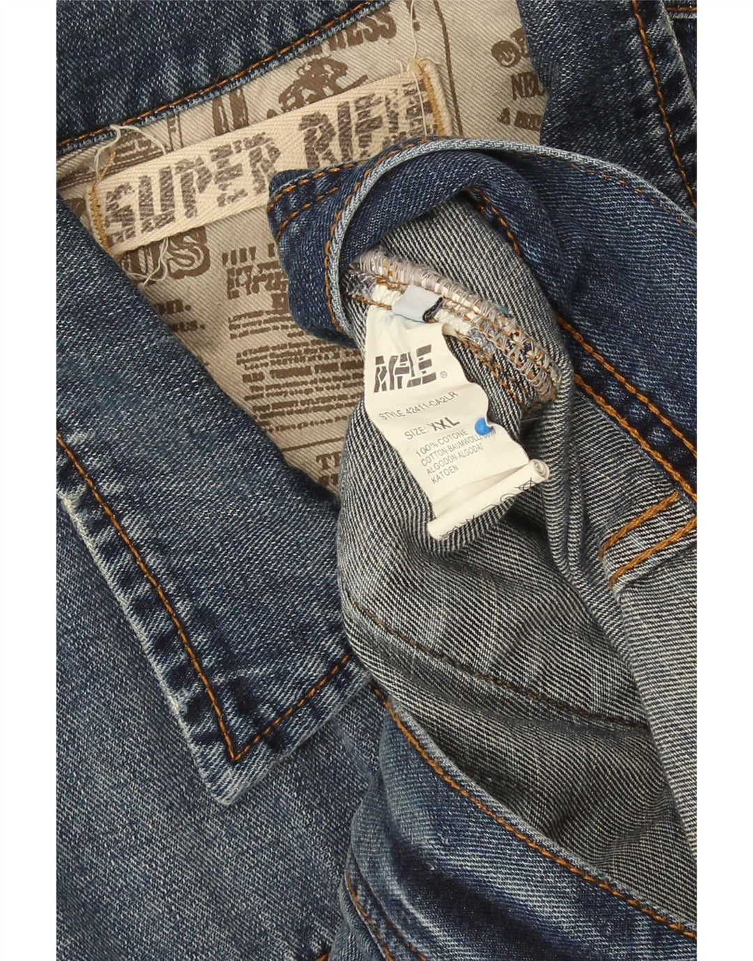Rifle Herren Jeansjacke 2XL Blaue Baumwolle