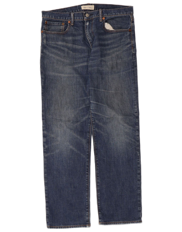 Gap Damen Straight Jeans W32 L30 Blaue Baumwolle