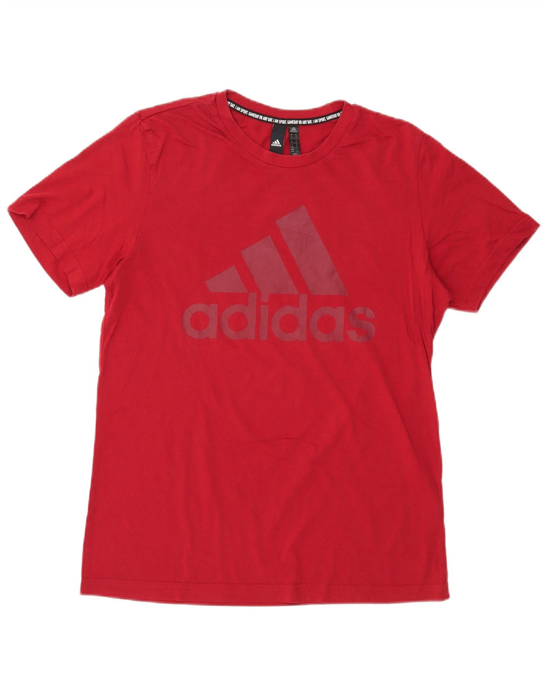 ADIDAS Herren Grafik-T-Shirt-Oberteil aus mittelroter Baumwolle