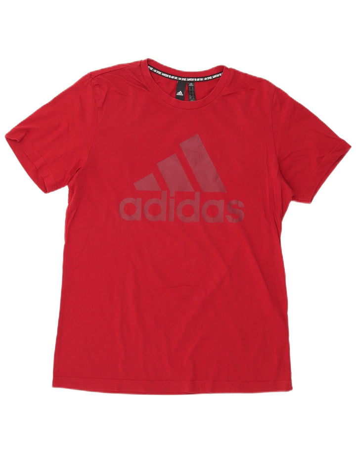 ADIDAS Herren Grafik-T-Shirt-Oberteil aus mittelroter Baumwolle