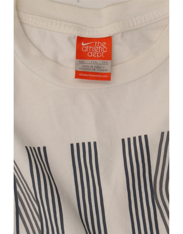 NIKE Mens Graphic T-Shirt Top 2XL White Cotton