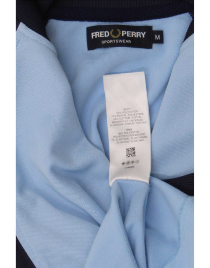 Fred Perry Herren-Trainingsanzug-Top-Jacke, mittelblau, Farbblock-Sport
