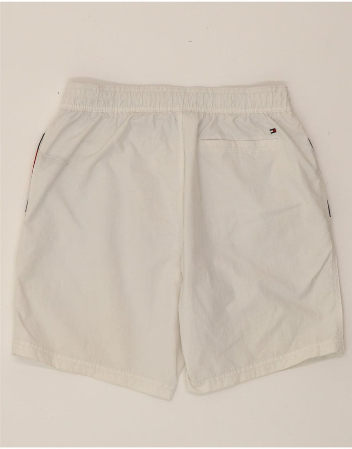 TOMMY HILFIGER Mens Swimming Shorts Small  White Colourblock Polyester Vintage Tommy Hilfiger and Second-Hand Tommy Hilfiger from Messina Hembry 