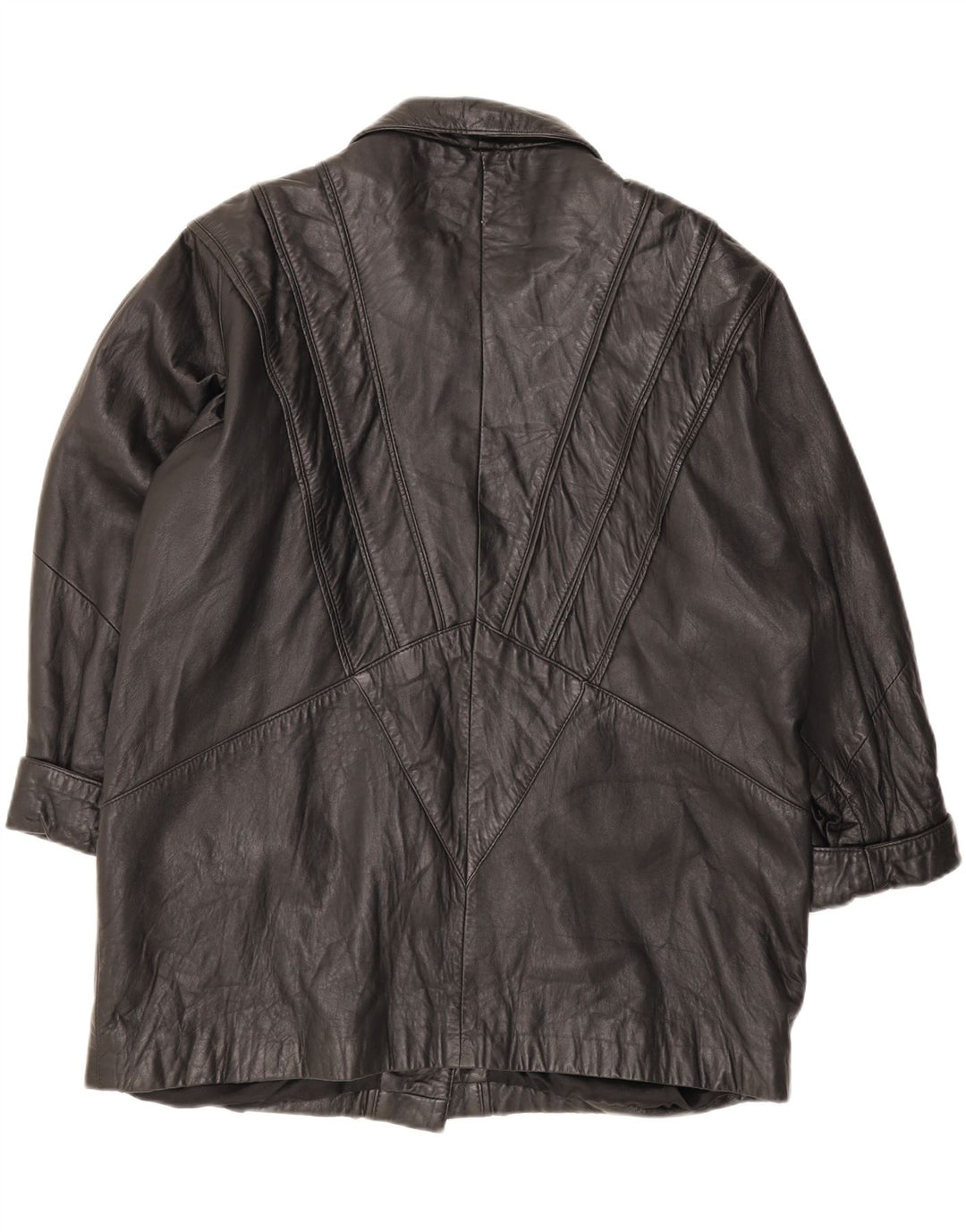 Vintage Damen Lederjacke IT 48 XL Schwarzes Leder