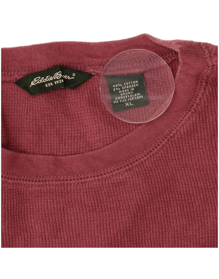 EDDIE BAUER Herren T-Shirt Top XL Burgund Baumwolle