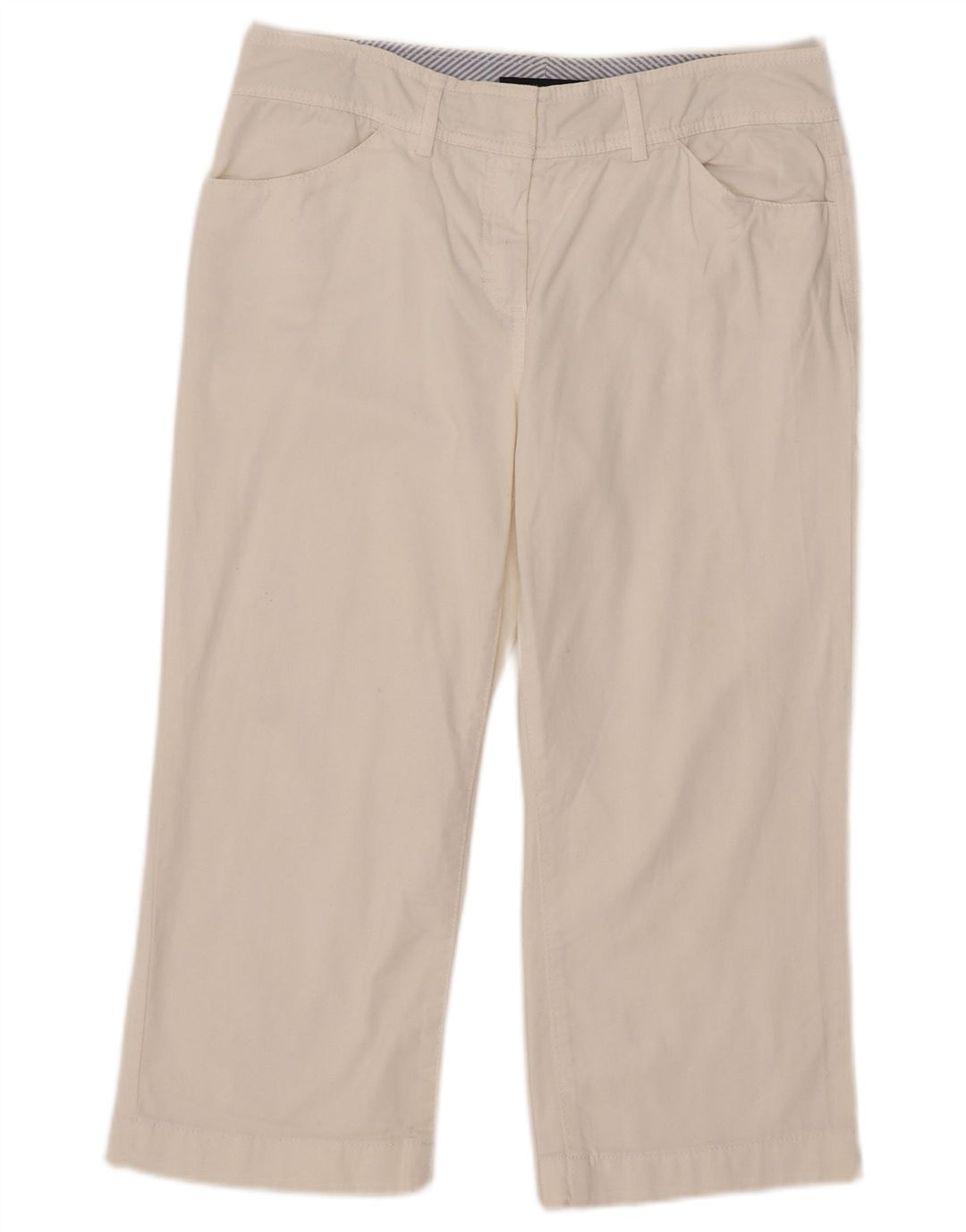 Tommy Hilfiger Damen Caprihose US 8 Medium W32 L21 Weiße Baumwolle
