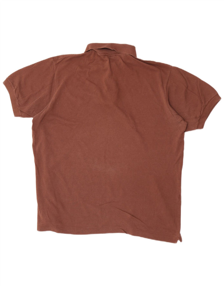 Lacoste Herren-Poloshirt, Größe 5, groß, braune Baumwolle