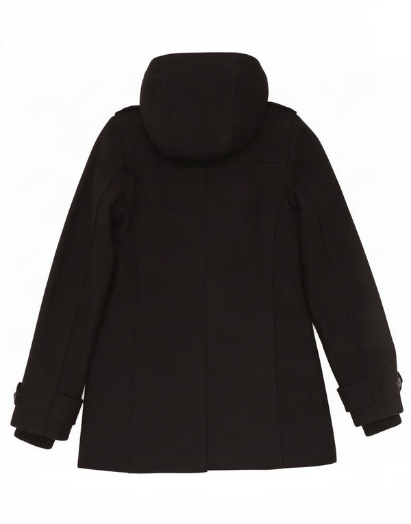 Tommy Hilfiger Damen Kapuzen-Dufflecoat UK 6 XS Schwarze Wolle
