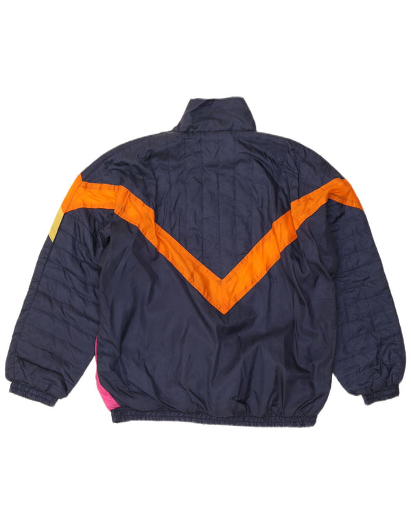 James Arrow Herren-Trainingsanzug-Oberteil, Jacke, XL, Marineblau, Farbblock-Polyester