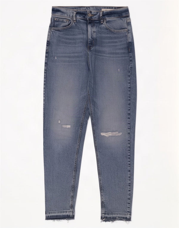 Marks & Spencer Damen Mom Tapered Jeans UK 12 Medium W32 L28 Blau
