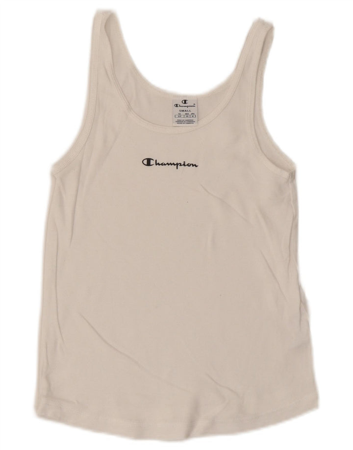 Champion Damen-Trägershirt, UK-Größe 8, Größe S, weiße Baumwolle