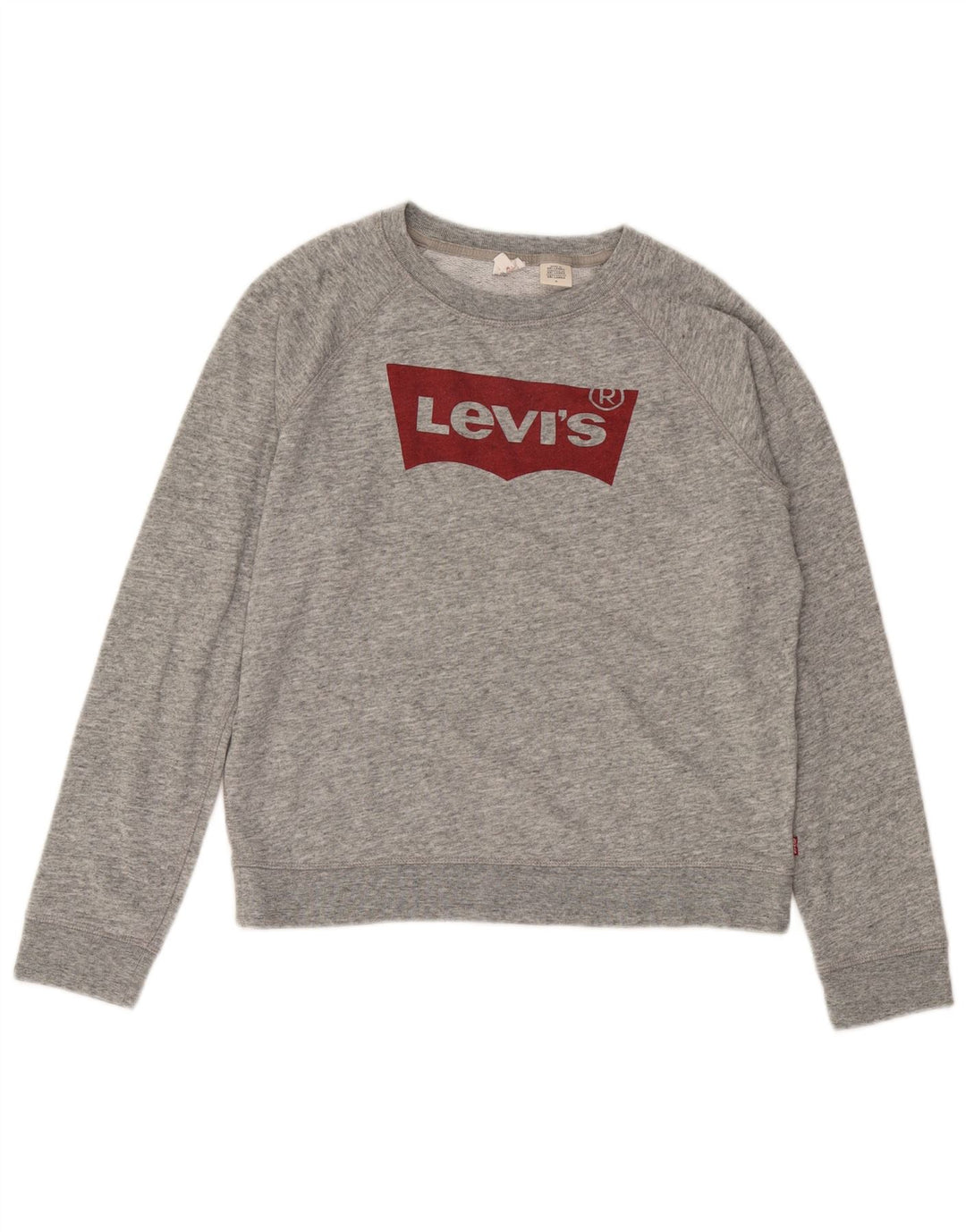 Levi's Damen Grafik-Sweatshirt-Pullover UK 14 Mittelgrau meliert