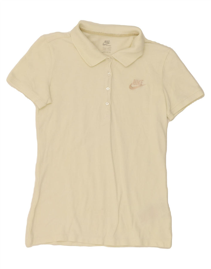 NIKE Womens Polo Shirt UK 10/12 Medium  Beige Cotton Vintage Nike and Second-Hand Nike from Messina Hembry 