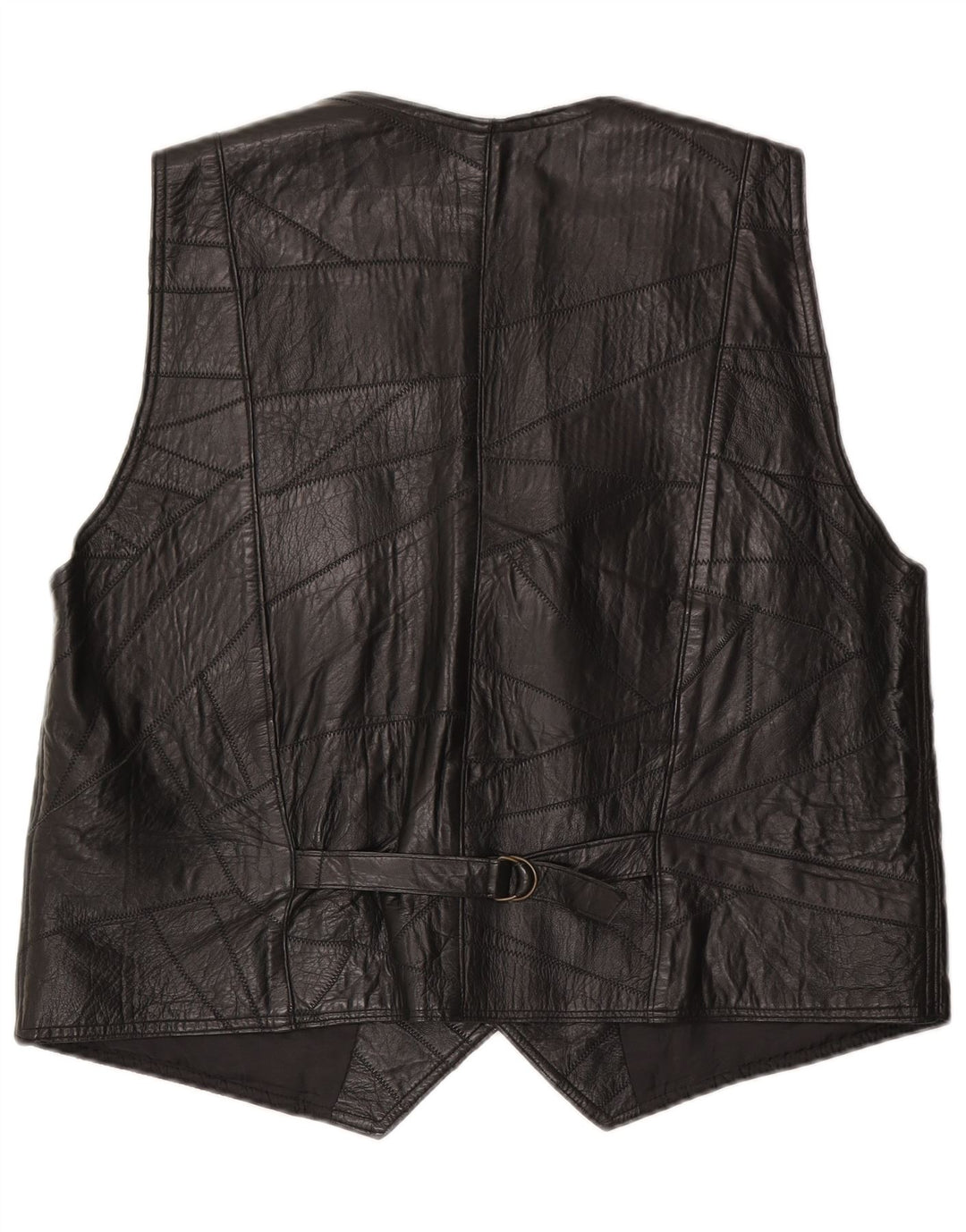 Vintage Herren Lederweste Groß Schwarz