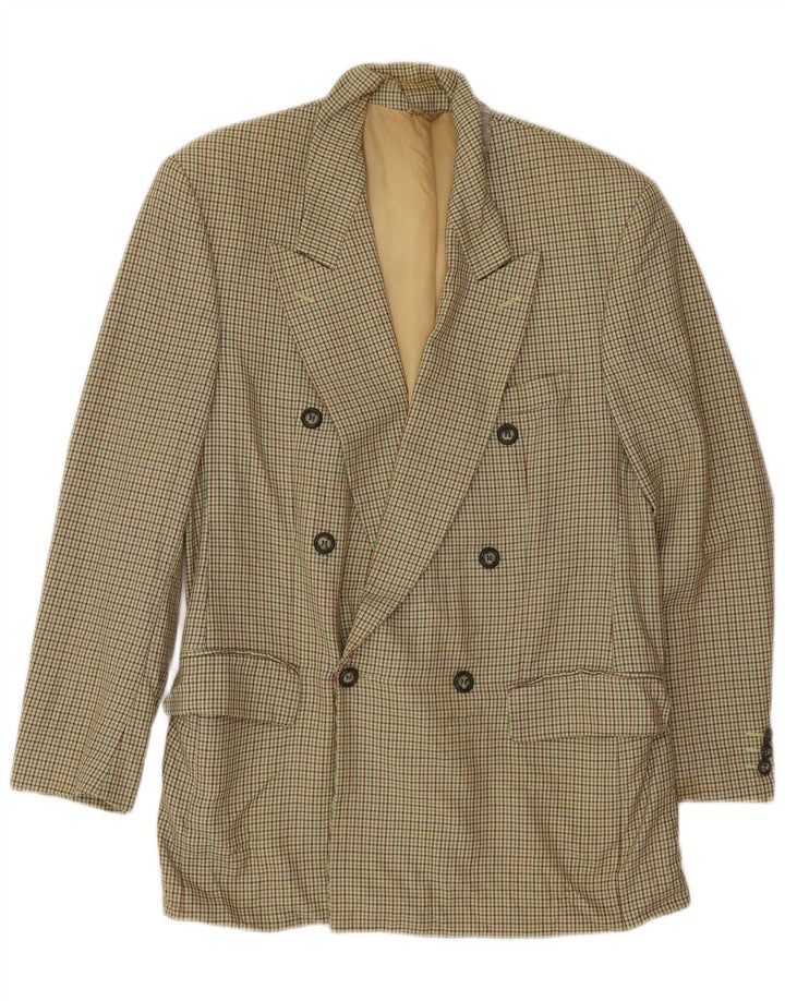 Pierre Laffitte Herren Longline Blazer Jacke UK 38 Mittelgrüner Hahnentritt