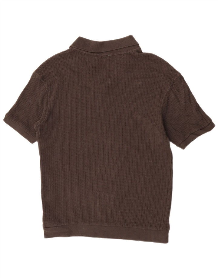 Zara Herren-Poloshirt, kleine braune Baumwolle