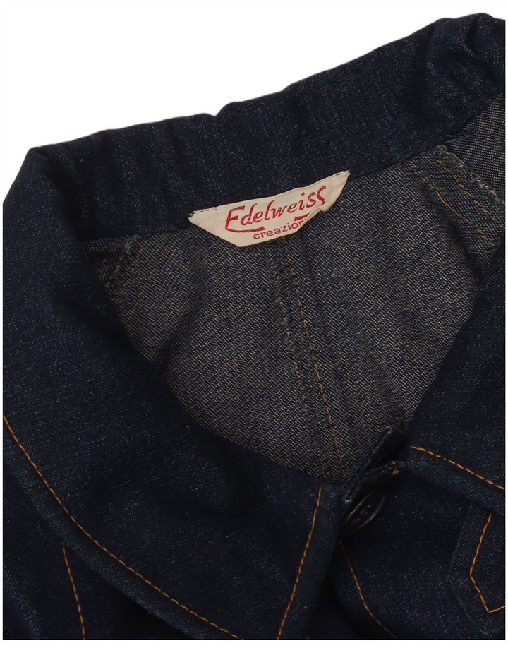 VINTAGE Herren Übergroßer Jeansmantel UK 18 XL Marineblau