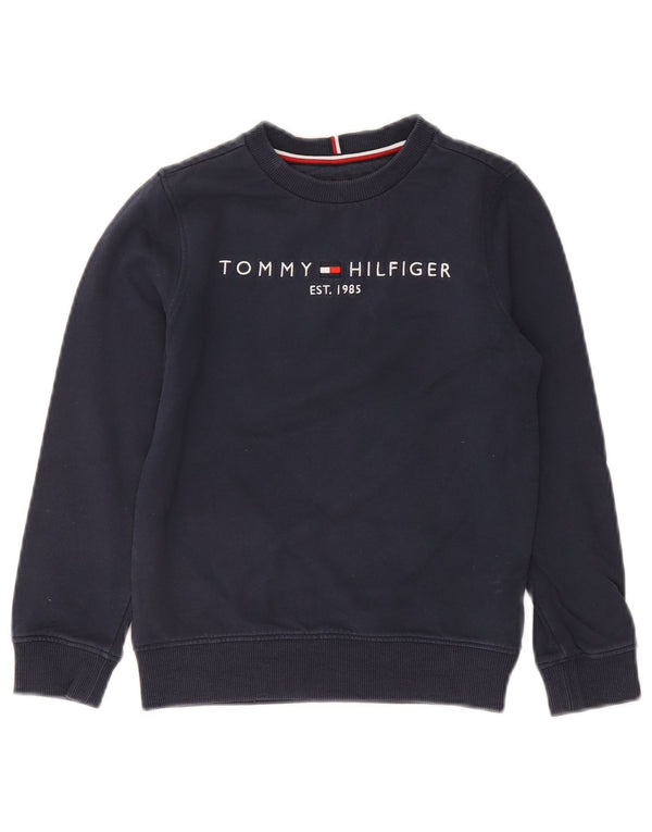 Tommy Hilfiger Grafik-Sweatshirt für Jungen, 6–7 Jahre, marineblaue Baumwolle