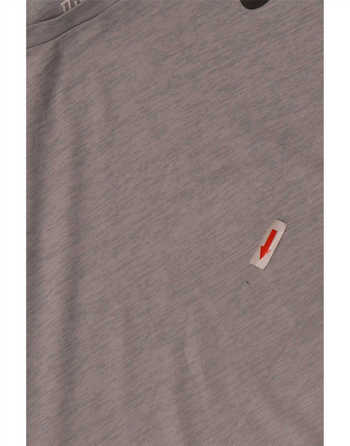 Nike Herren Dri Fit T-Shirt-Oberteil aus mittelgrauem Nadelstreifen-Polyester
