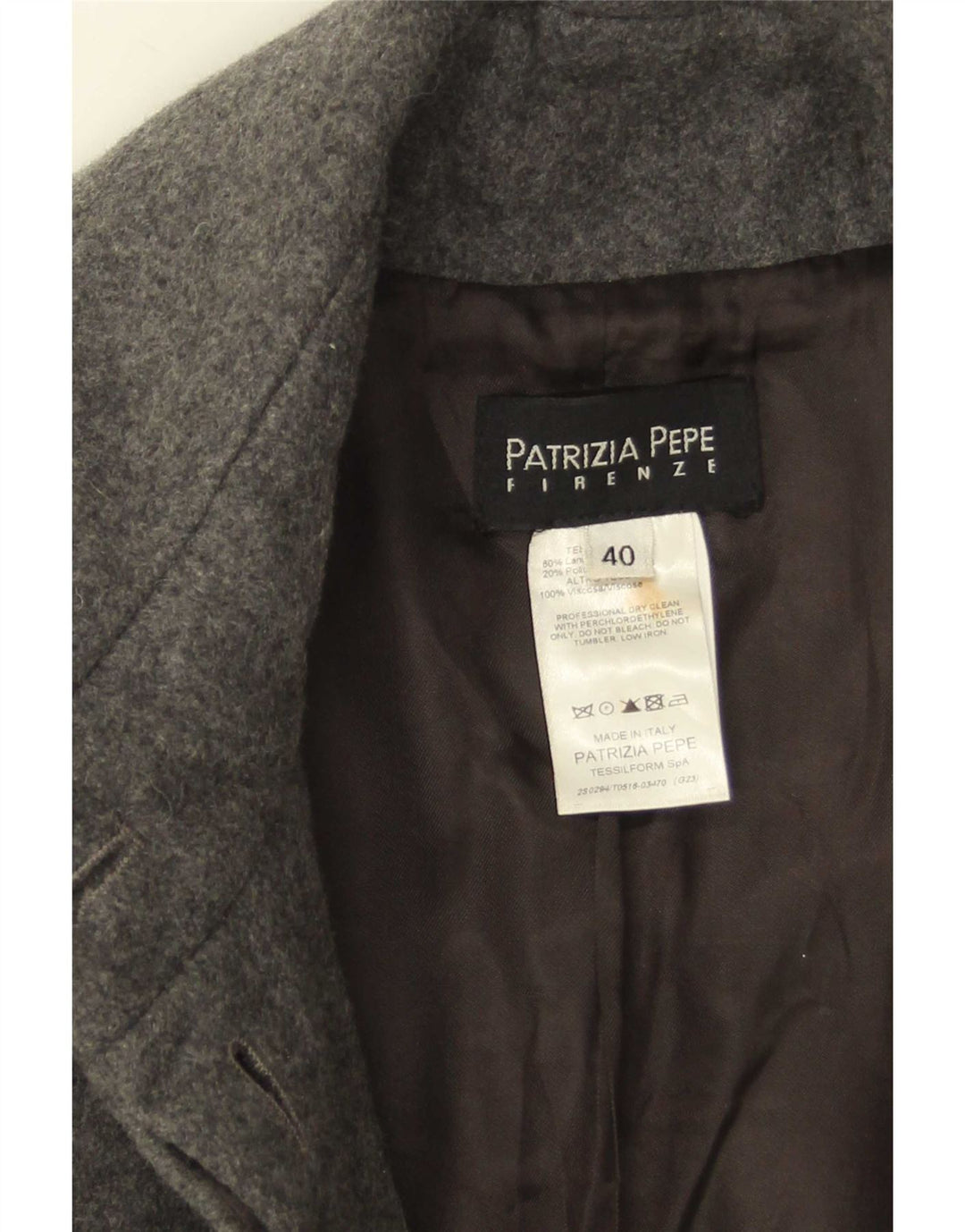 Patrizia Pepe Damen Mantel IT 40 Kleine graue Wolle
