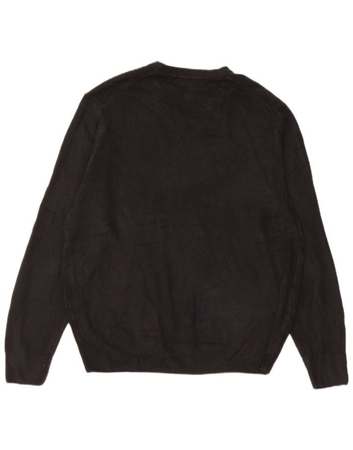 Dockers Herren-Pullover mit V-Ausschnitt, XL, schwarzes Acryl