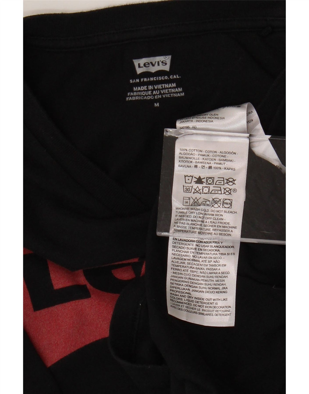LEVI'S Damen Grafik-T-Shirt-Oberteil UK 14 Mittelschwarze Baumwolle
