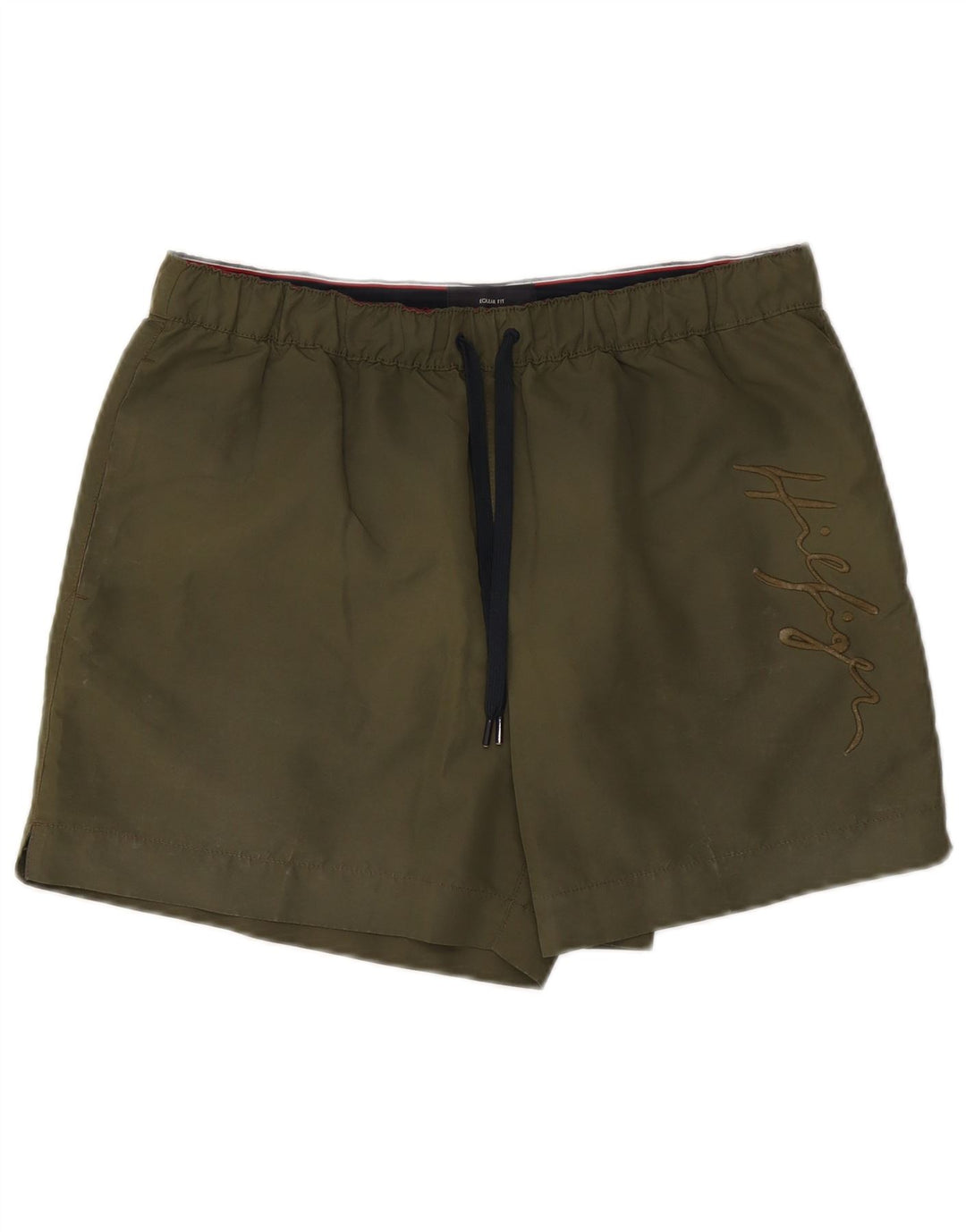 Tommy Hilfiger Herren Badeshorts mit Grafik, reguläre Passform, Größe L, Khaki
