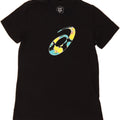 ASICS Womens Graphic T-Shirt Top UK 12 Medium Black Cotton Vintage Asics and Second-Hand Asics from Messina Hembry 