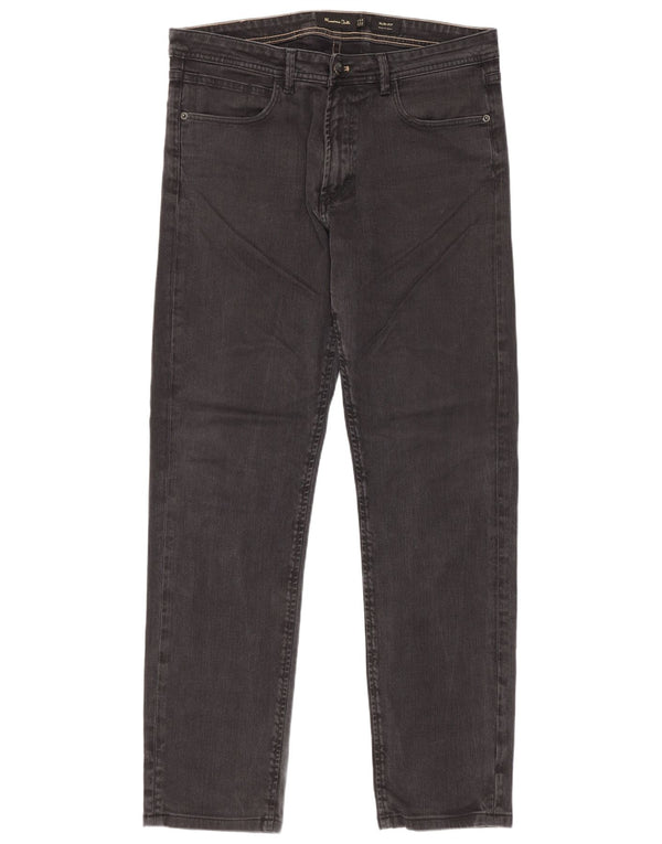Massimo Dutti Herren Slim Jeans EU 42 Large W32 L30 Graue Baumwolle