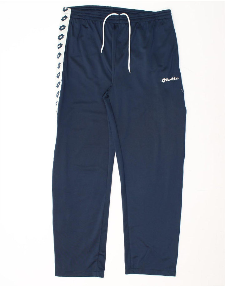 LOTTO Mens Graphic Tracksuit Trousers 2XL Navy Blue Polyester Vintage Lotto and Second-Hand Lotto from Messina Hembry 
