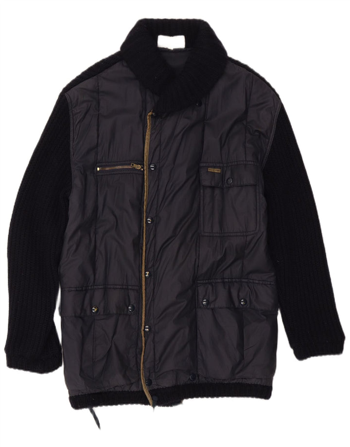 Iceberg Herren-Utility-Jacke UK 38 Medium Marineblaue Wolle