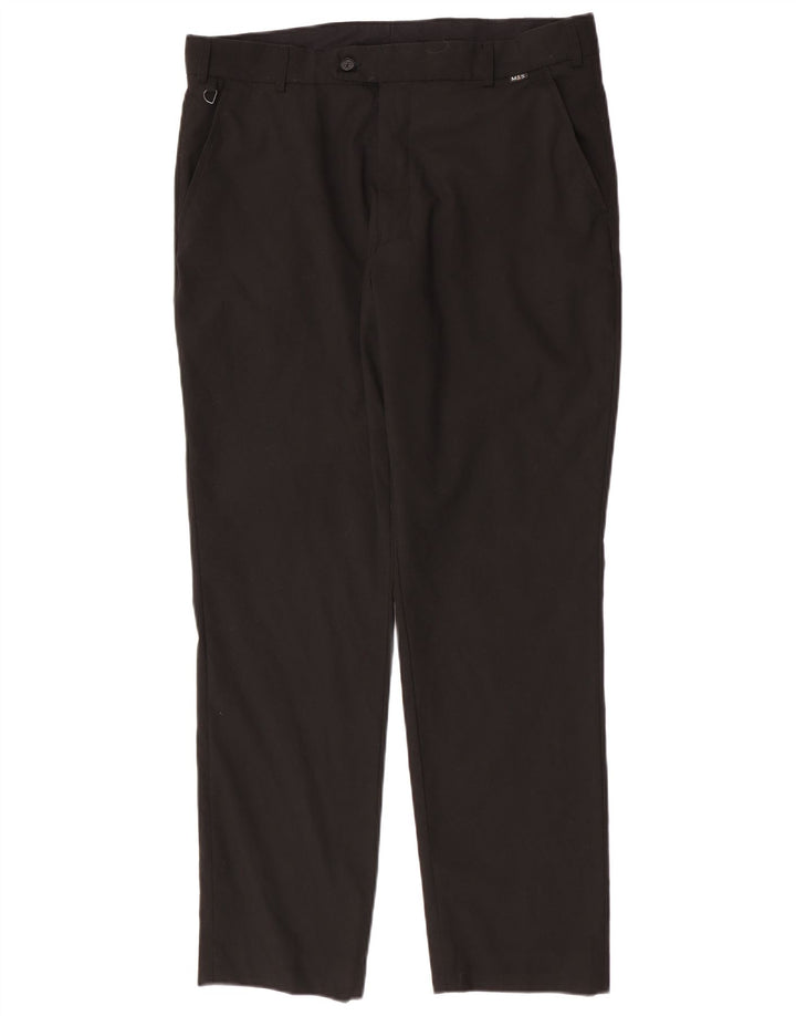 Marks & Spencer Herren gerade Chinohose W36 L30 Schwarz Polyester