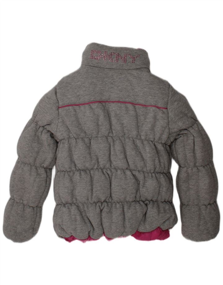 Dkny Girls Hooded Reversible Wattierte Jacke 4–5 Jahre Rosa Polyester