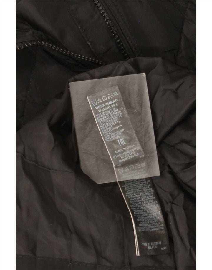 Marks & Spencer Damen Wattierter Mantel UK 18 XL Schwarz Polyester