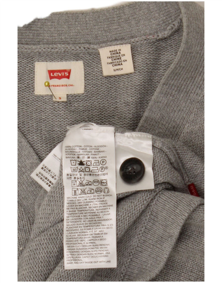 Levi's Herren-Strickjacke, klein, grau, gestreift, Baumwolle