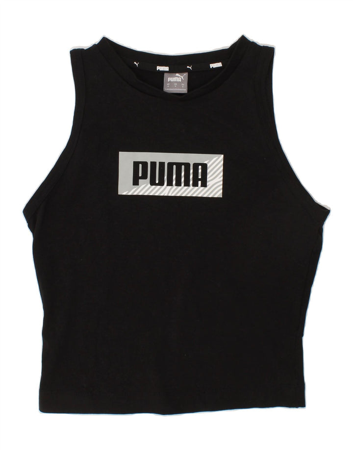 PUMA Boys Graphic Vest Top 8-9 Years Black Cotton Vintage Puma and Second-Hand Puma from Messina Hembry 