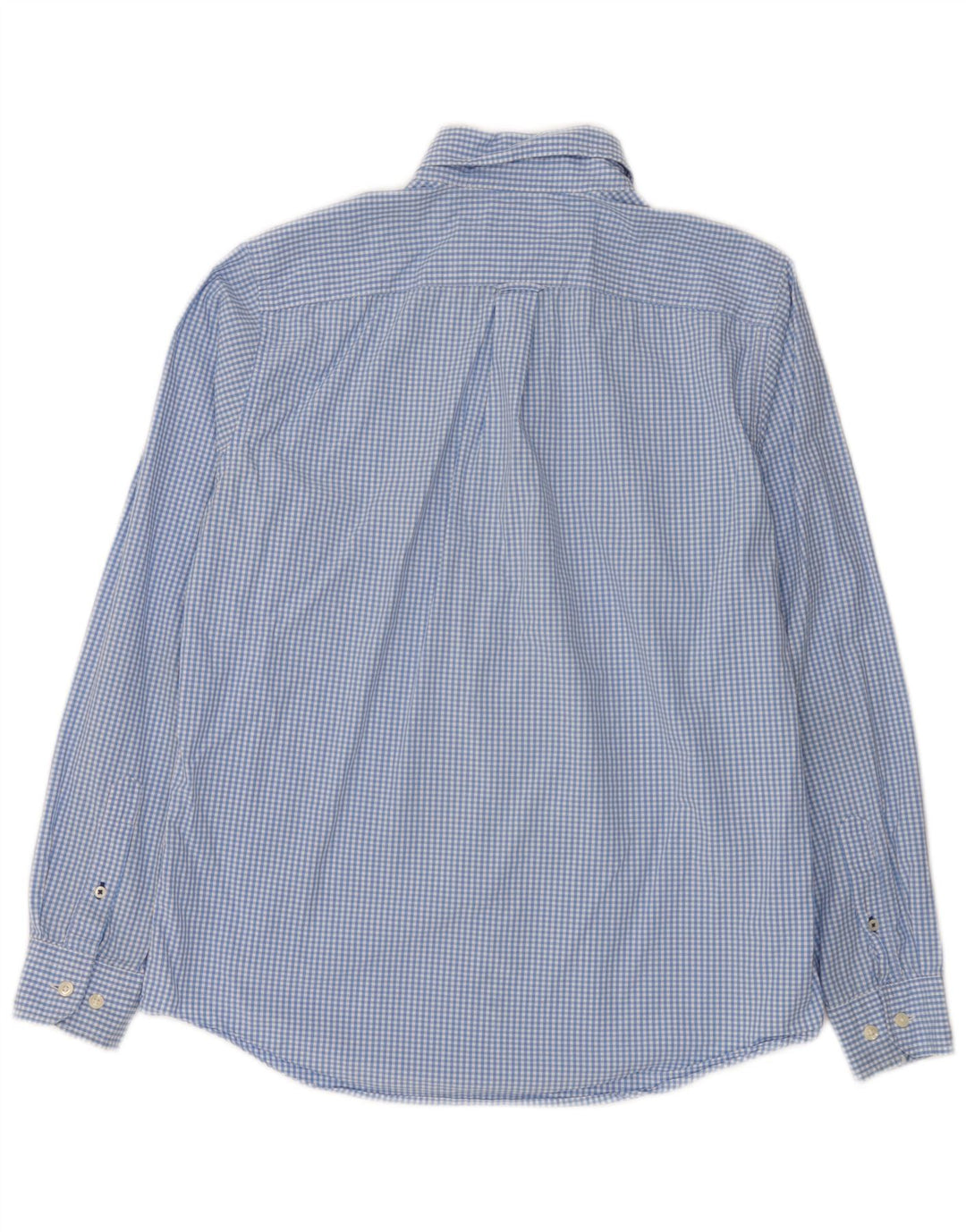 Nautica Herrenhemd, kleine blaue Gingham-Baumwolle