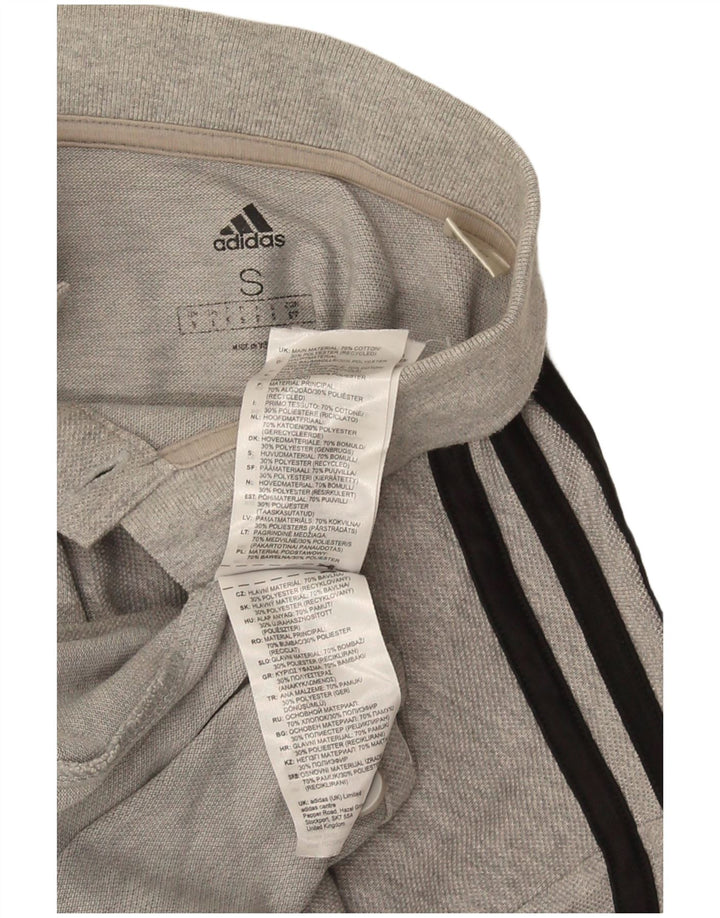 Adidas Herren-Poloshirt, klein, grau gefleckte Baumwolle