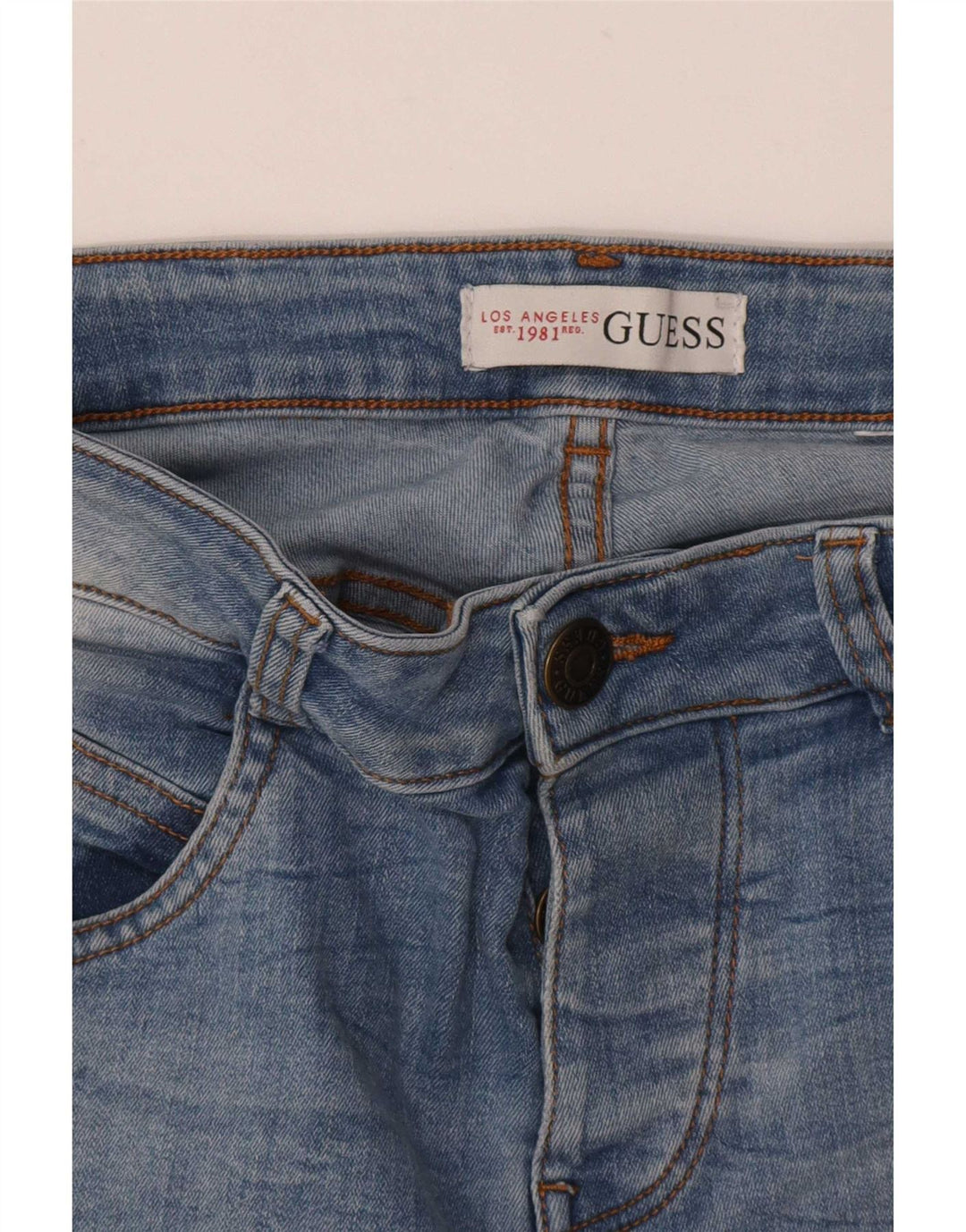 Guess Damen Crop Slim Jeans W30 L26 Blau
