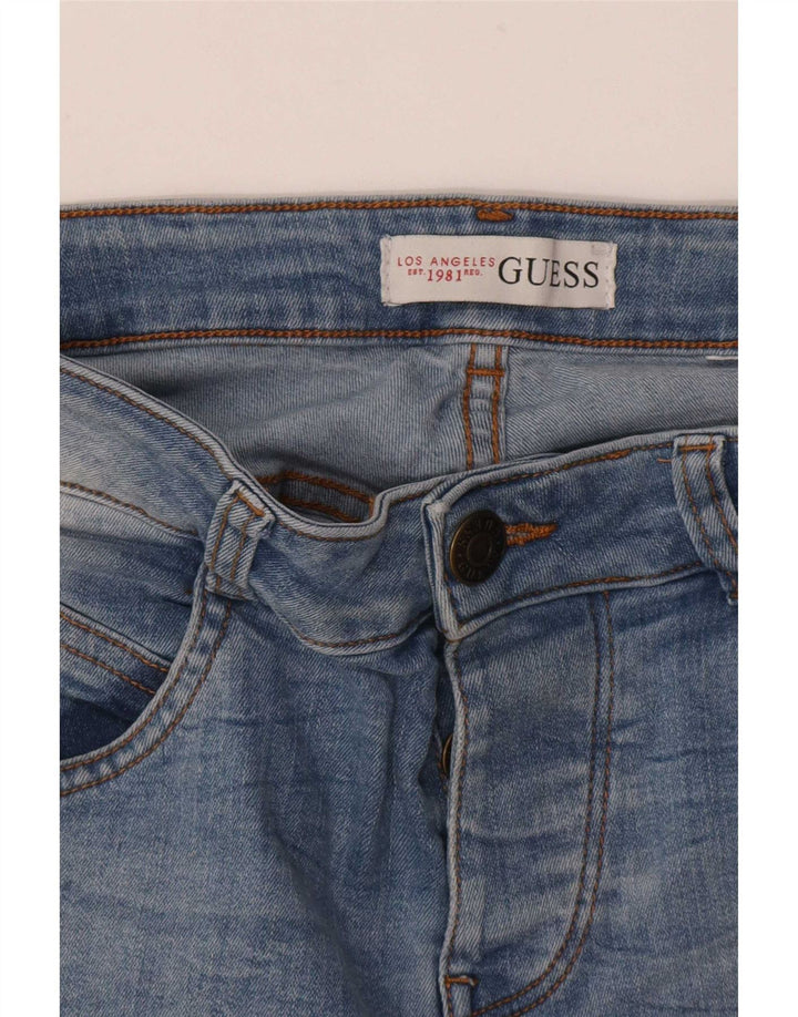 Guess Damen Crop Slim Jeans W30 L26 Blau