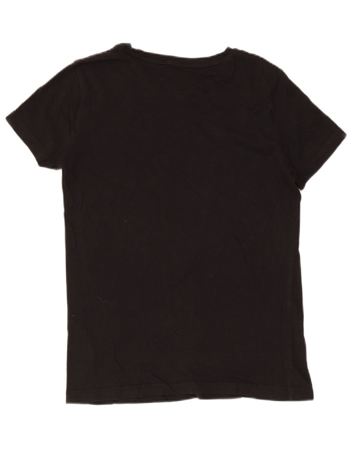 Puma Damen Grafik T-Shirt Top UK 10 Small Schwarz