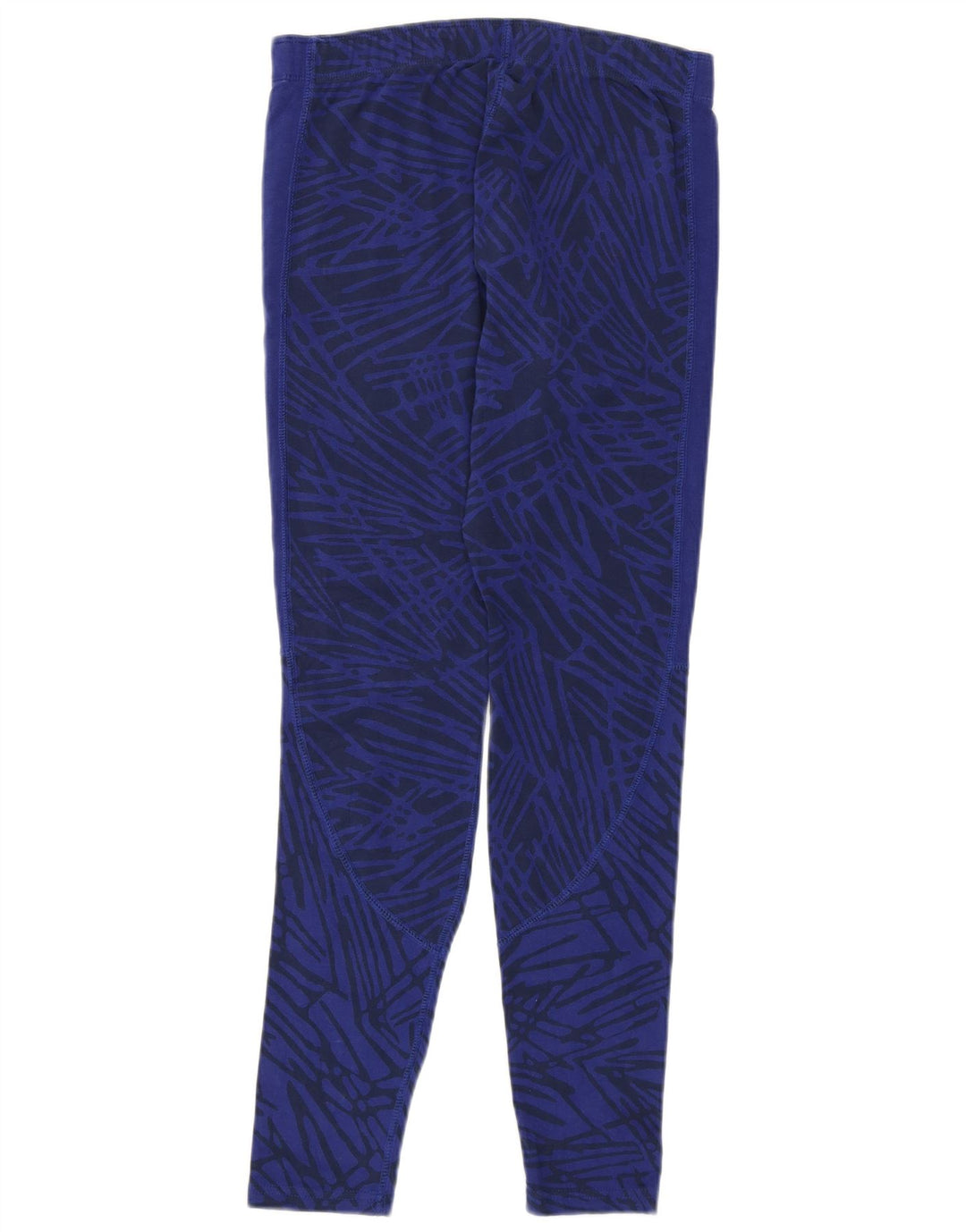 Nike Damen Leggings UK 12 Mittelblaue geometrische Baumwolle