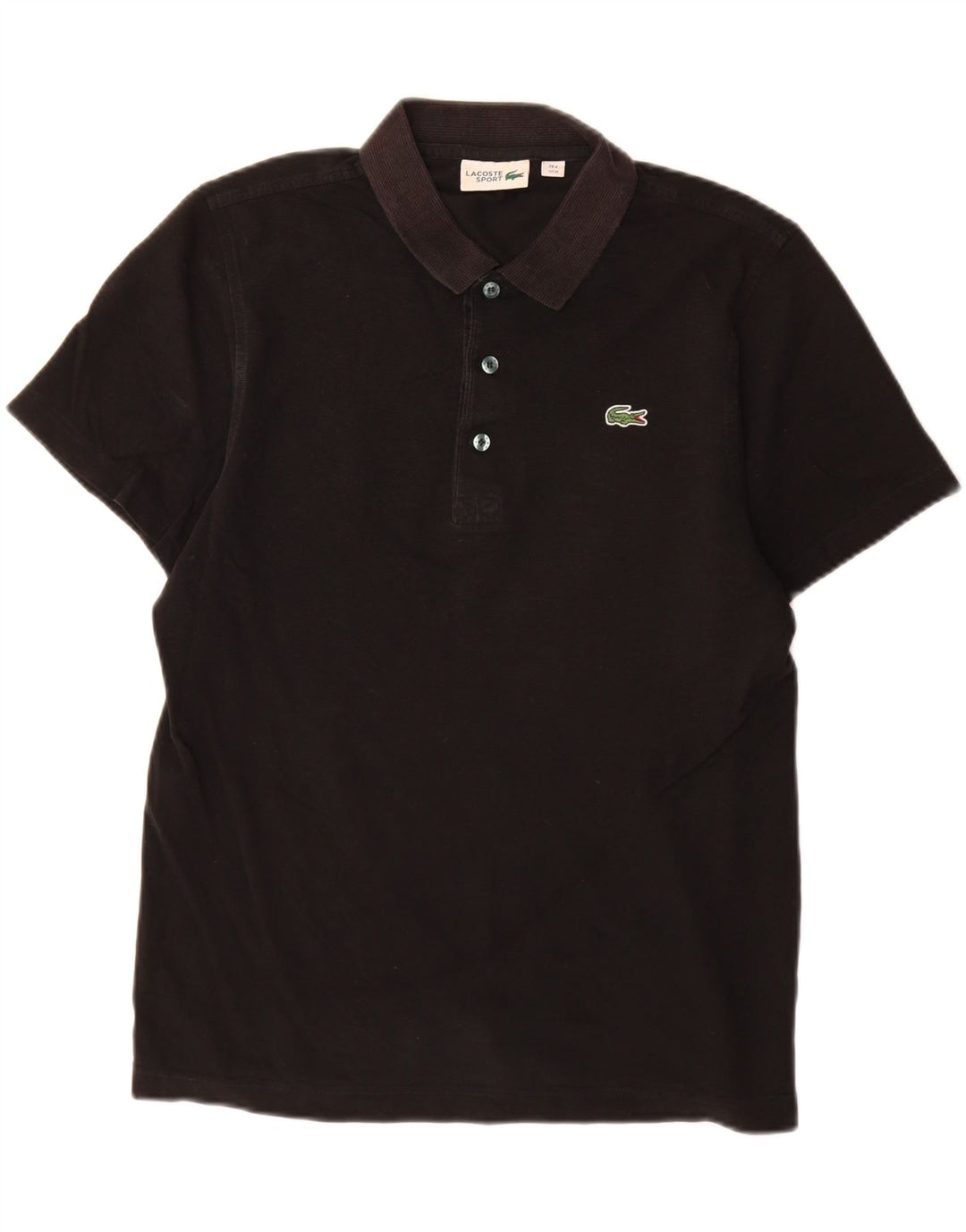Lacoste Herren-Poloshirt, Größe 4, mittelgroß, schwarze Baumwolle