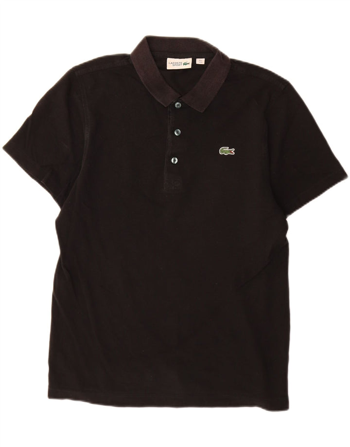 Lacoste Herren-Poloshirt, Größe 4, mittelgroß, schwarze Baumwolle