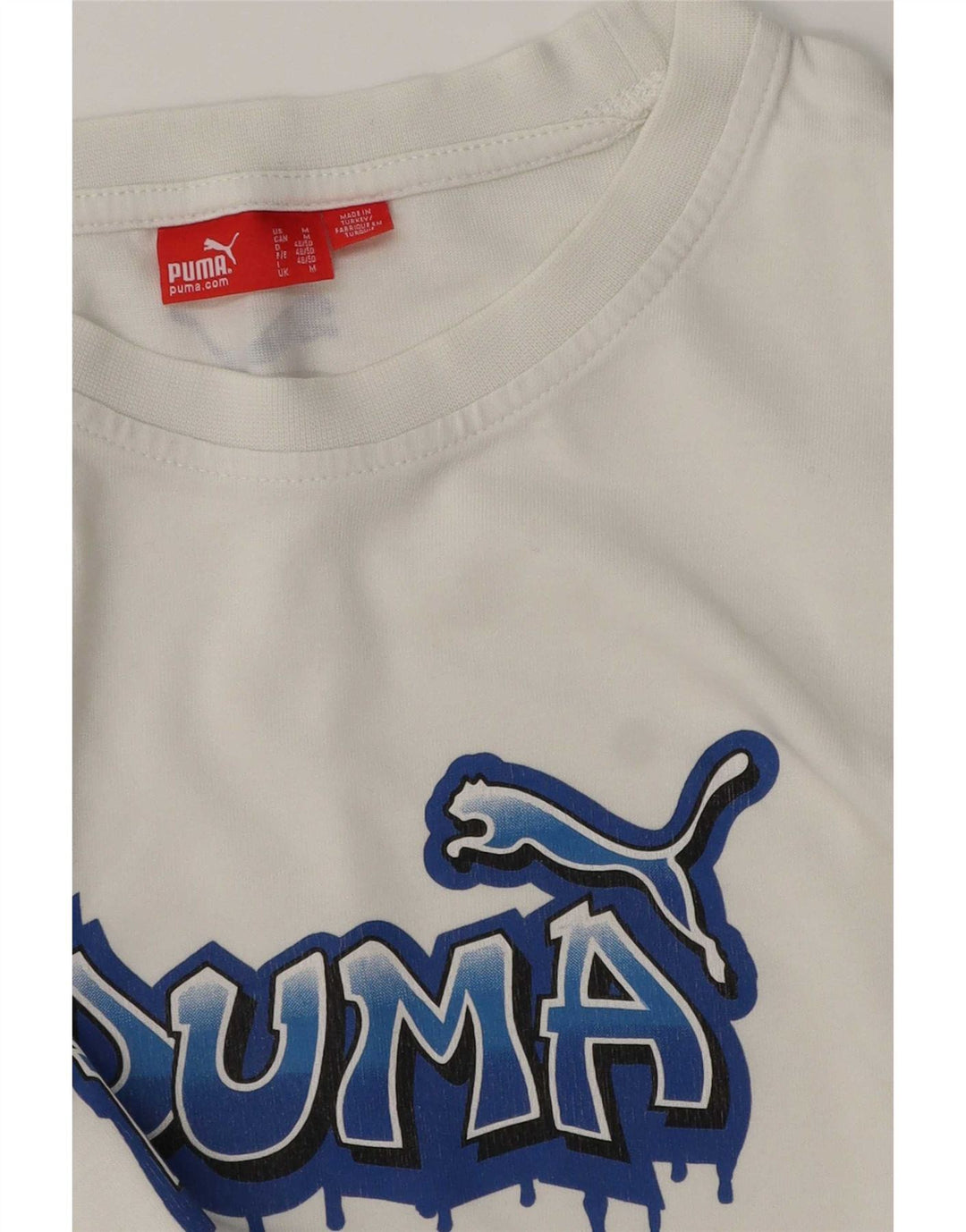 Puma Herren Grafik T-Shirt Top Mittelweiß