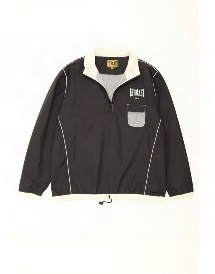 Everlast Herren-Regenjacke mit grafischem Pullover, UK 40, großes schwarzes Nylon