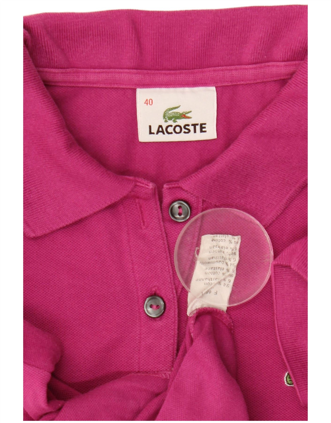 Lacoste Damen-Poloshirt, Größe 40, mittelrosa, Baumwolle