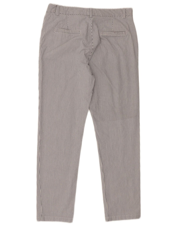 Marks & Spencer Damen Chinohose UK 12 M W32 L28 Weiß gestreift