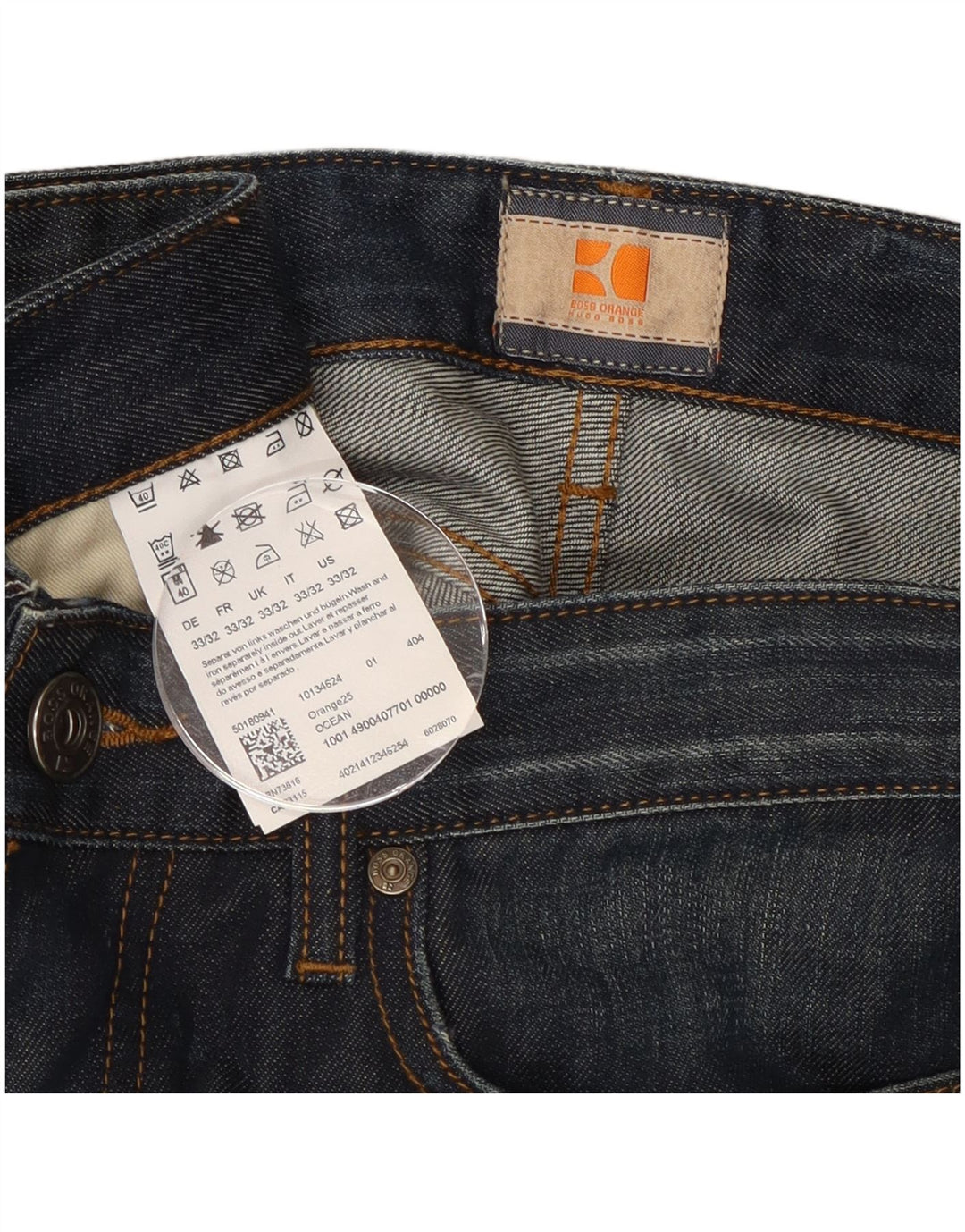 Hugo Boss Herren Straight Jeans W33 L32 Blaue Baumwolle